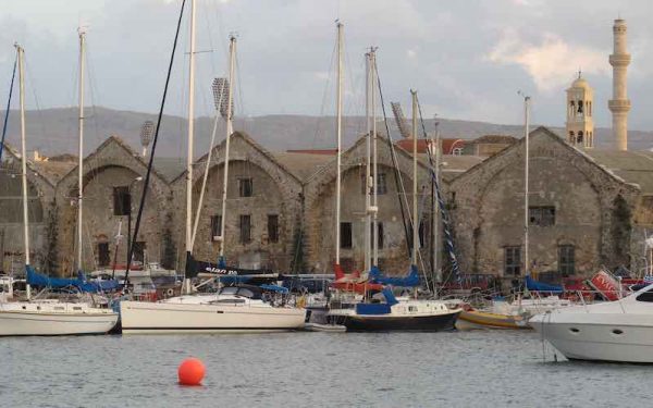 Old buildings at Crete harbour